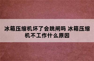 冰箱压缩机坏了会跳闸吗 冰箱压缩机不工作什么原因